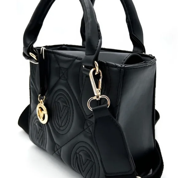 Valentino Orlandi Black Crossbody Bag with Gold Accents - Picture 3 of 6